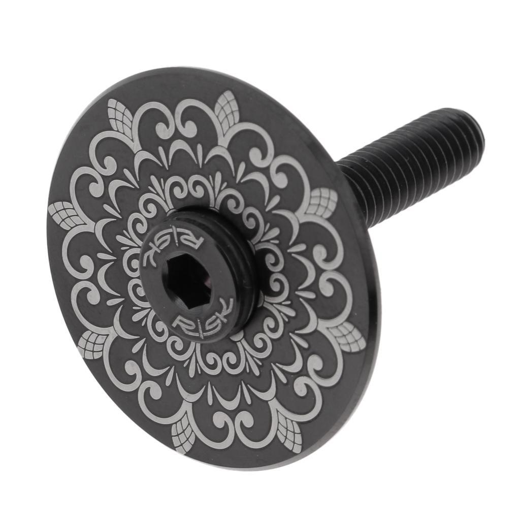 Maxbell Maxbell RISK Titanium Bike Handle Cover Kit Headset Cover Screw Black-Totem