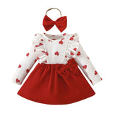 Maxbell Newborn Baby Christmas Dress Bow Dress Outfits for New Year Festival Holiday 18 to 24M