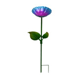 Maxbell Heavy Duty Bird Bath Bowl with Metal Stake Stand for Lawn Yard Garden Blue Violet