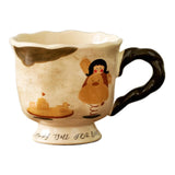 Maxbell Ceramic Coffee Mug Reusable Hand Painted Milk Cup for Wedding Kitchen Office