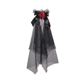 Maxbell Halloween Headdress Artificial Rose Headband for Role Playing Bride Carnival Style D Hair Comb