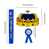 Maxbell King Crown Birthday Crown Costume Headwear for Homecome Halloween Birthday Blue