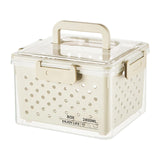 Maxbell Fruit Container for Fridge with Drain Basket with Colander Pantry Keep Fresh 16x13x12.5cm