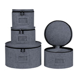 Maxbell 4Pcs China Storage Containers Dinnerware Storage for Saucers Dinnerware Mugs Gray