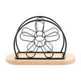 Maxbell Napkin Holder with Metal Wire Napkin Storage Box for Countertop Home Kitchen flower black