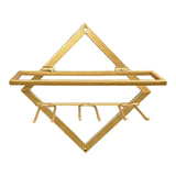 Maxbell Wall Mount Bottle Rack Metal Bottle Holder Stand for Apartment Household Bar Gold with Cup Rack