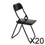 Maxbell 20x1/6 Scale Foldable Chair Toy for Soldiers Action Figure Body Accessory black