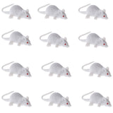 12-piece Plastic Animal White Mouse Model Educational Toy Party Bag Fillers