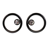 Maxbell Stainless Steel Screw Ear Gauges Flesh Tunnels Plugs Stretchers 16mm Black - Aladdin Shoppers