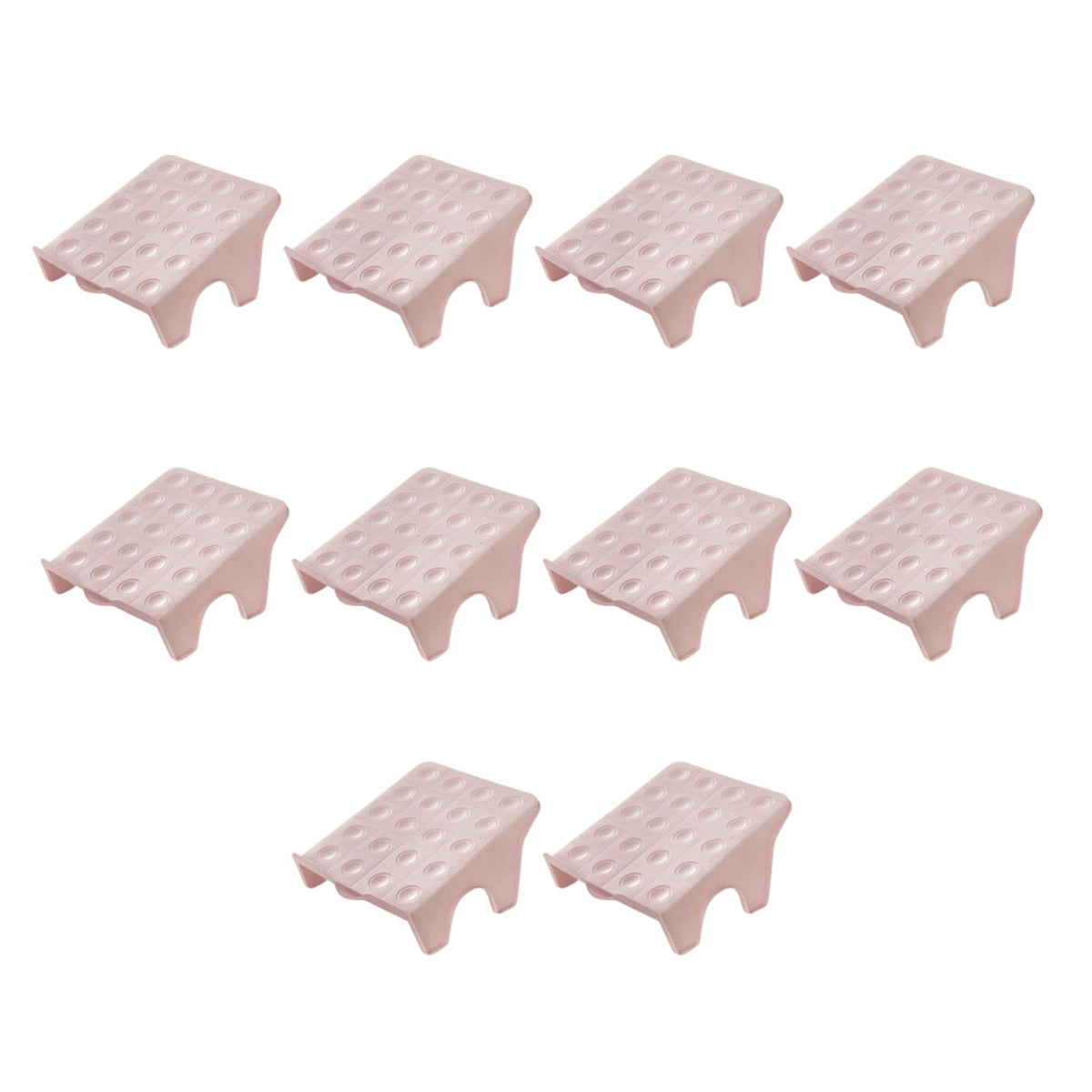 Maxbell 10Pcs Shoe Rack Organization Storage Shelf Display Stand for Entryway Garage Pink