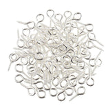 Maxbell 100pcs Silver Screw Eye Pin Findings For Clay Jewelry Resin Bead 10x4mm Hoop - Aladdin Shoppers