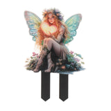 Maxbell Outdoor Garden Stake 2D Ornament Yard Sign for Front Porch Pathway Gardening Fairy with Heart