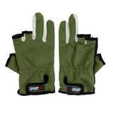 Maxbell Maxbell Adjustable Anti-slip 3 Low Cut Fingers Cycling Fishing Gloves Army Green