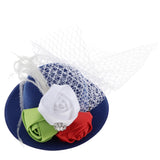 Maxbell Rose Feather Hat Child Mini Top Hat Fascinator Feather Headpiece  Blue