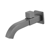 Maxbell Sink Tap Modern Square Wall Mounted Basin Tap for Commercial Bathtub Kitchen gray  upper open