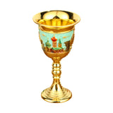 Maxbell Vintage Medieval Goblet Sturdy Pattern Drinking Glass for Blessing Party Bar light green