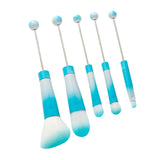 Maxbell Maxbell 5 Pieces Beaded Makeup Brush Cosmetic Paint Tool Multipurpose Lipstick Brush Blue