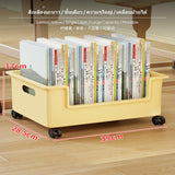 Maxbell Large Capacity Rolling Storage Bin, Multi-Functional Book Organizer with casters, Under Desk Book Storage Box, Student Classroom & Home Use Plastic Shelf, Mobile Compartment storage container Yellow Single Lyr U