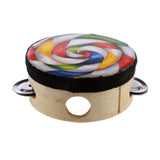 Maxbell Hand Held Tambourine Drum Bell Metal Jingles Musical Educational Toy 4''+8''