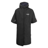 Maxbell Windproof Surf Poncho Thickened Fleece Lined Surf Coat Waterproof Swim Parka Black