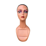 Maxbell Realistic Mannequin Head Showcase Manikin Head Bust for Hat Necklace Glasses Style C