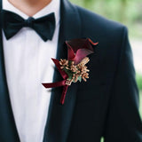 Maxbell 3x Cute Calla Berry Rhinestone Groom Bridal Wedding Corsage