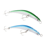 Maxbell 2pcs Topwater Fishing Lures Baits Crankbaits with Treble Hooks Green/Blue