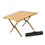 Folding Camping Table Quick Installation with Carry Bag for Camp Travel Boat light brown