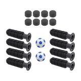 Maxbell 8 Pieces Table Football Replacement Handles with End Caps Nonslip Components Light Blue Footballs