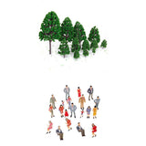 Maxbell 12 Model Tree Train Railway Scenery Layout 1:50+20 Passenger People Figures 1:25