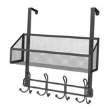 Maxbell over The Door Storage Rack Back of Door Storage Organizer for Pantry Kitchen Black Single Tier
