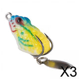 Maxbell 3xFrog Lure Bass Bait Metal Sequin Swimbait Float on Water Lure for Freshwater Style H