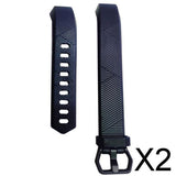 Maxbell 2xTPE Replacement Wristband Watch Band Strap Sport for Ft Alta HR Blue Small