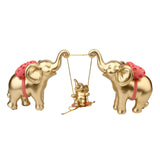 Maxbell Elephant Figurine Modern Cartoon Decorative Figurine for Shelf Desk Entrance Gold