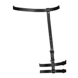 Maxbell Maxbell Women Sexy Leather Harness Garter Belt Adjustable Waist Leg Belt Black