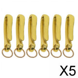 Maxbell 5x6Pcs Japanese Fish Hook Keychain Belt Clip Purse Wallet Holder Key Aureate