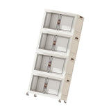 Maxbell Foldable Storage Cabinet Fashion Portable for Farmhouse Drawing Room Kitchen White 4 Layers 55 cm