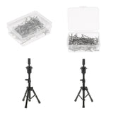 Maxbell 2PCS Mannequin Training Practice Head Holder Tripod Stand+T Needle Pin Set
