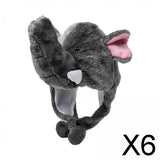 Maxbell 6xWinter Cartoon Animal Hat Elephant Child Costume for Dress up Party Festival