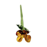 Maxbell Mini Glass Flower Creative Floral Figurine for Women Girls Mother's Day Room Yellow