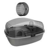Maxbell Large Hamster Cage Rabbit Rats Transparent Hedgehog Portable Hamster Habitat Gray