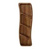 Maxbell Wooden Tray for Party Dish Food Fruit Divided Serving Tray   4 grids