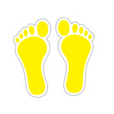 Maxbell Footprint Stickers Foot Print Stickers for Classroom Decoration Nursery Room Yellow