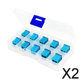 Maxbell 2x 10pcs Car Auto F2822-Z Standard Female Push In Cartridge Fuses 20AMP 32V