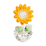Maxbell Glass Sunflower Figurine Small Sunflower Ornament for Valentine's Day Office yellow