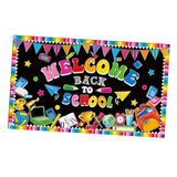 Maxbell Welcome Back to School Backdrop Hanging Photography Background for Classroom Style B