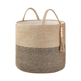 Maxbell Woven Basket Washing Clothes Organizer for Laundry Room Home Bedroom Yellow
