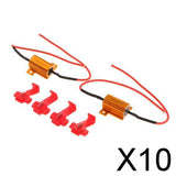 Maxbell 10x2 Pieces 12V 25W Load Resistor Fix Turn Signal LED Bulb Flash  10 ohm