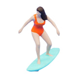 Maxbell 1/64 Miniature Surfing Figure Collectibles Layout Props Painted Beach Surfer Style F