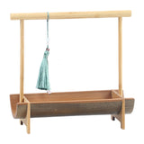 Maxbell Bamboo Portable Holder Vintage Serving Platter for Countertop Dining Kitchen 1 tier